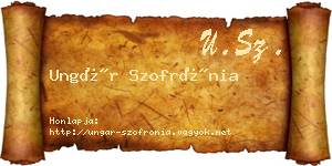 Ungár Szofrónia névjegykártya